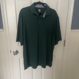 FootJoy Men's XL Dark Forest Green Golf Polo Polyester Spandex